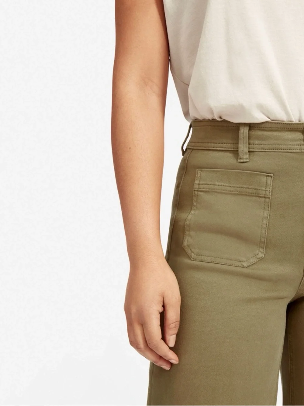 Everlane Olive High-Rise Wide Crop Pants - Picture 8 of 16